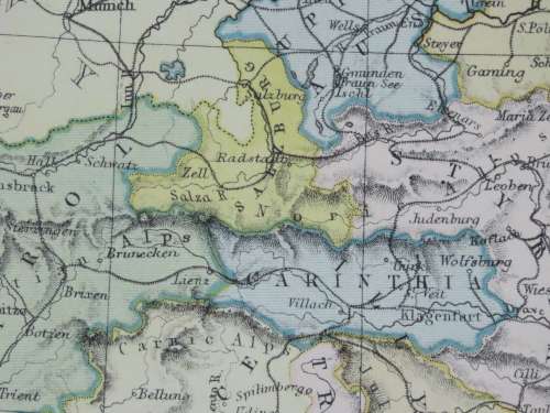 1892 Map of Austro Hungarian Monarchy, Excellent condition, Original Chambers Map