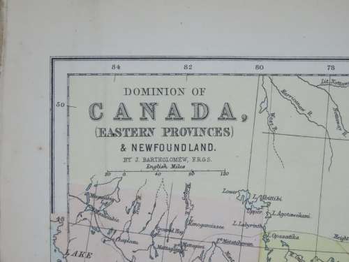1892 Map of Canada, Excellent condition, Original Chambers Map