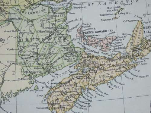 1892 Map of Canada, Excellent condition, Original Chambers Map