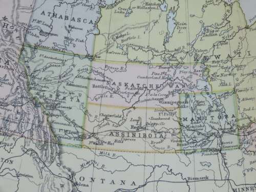 1892 Map of Canada, Excellent condition, Original Chambers Map