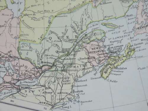 1892 Map of Canada, Excellent condition, Original Chambers Map