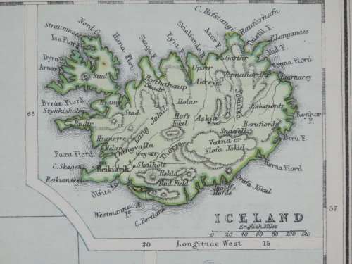 1892 Map of Denmark, Excellent condition, Original Chambers Map
