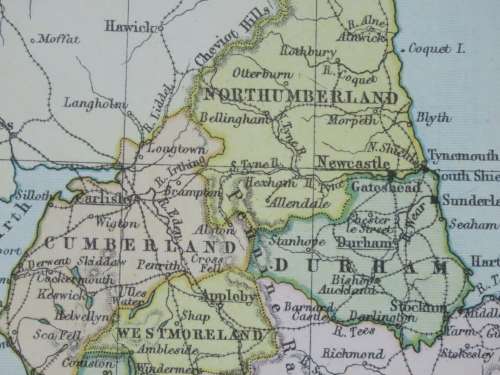 1892 Map of England and Wales, Excellent condition, Original Chambers Map