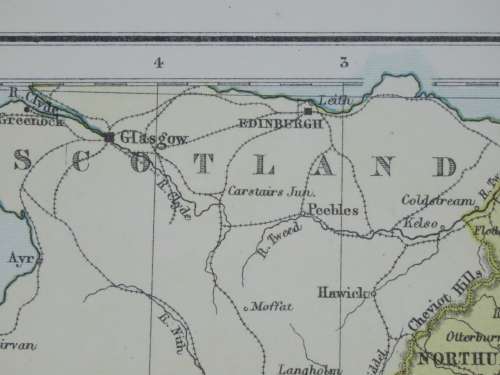 1892 Map of England and Wales, Excellent condition, Original Chambers Map