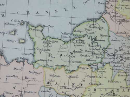 1892 Map of France, Excellent condition, Original Chambers Map