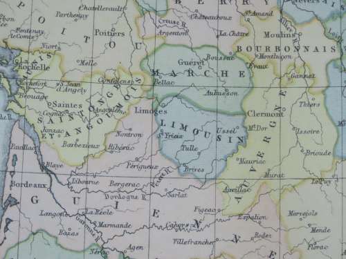 1892 Map of France, Excellent condition, Original Chambers Map