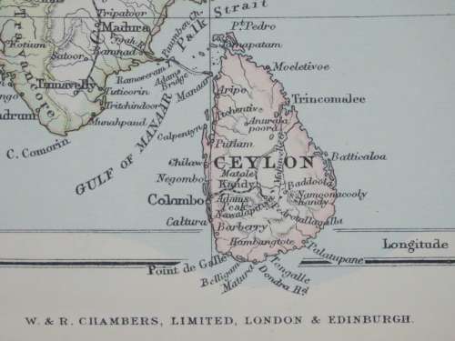 1892 Map of India, Excellent condition, Original Chambers Map