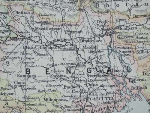1892 Map of India, Excellent condition, Original Chambers Map