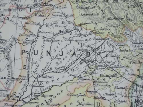 1892 Map of India, Excellent condition, Original Chambers Map