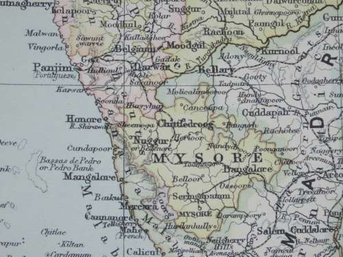 1892 Map of India, Excellent condition, Original Chambers Map