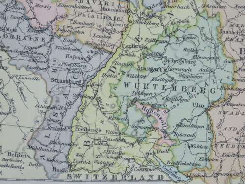 1892 Map of Germany, Excellent condition, Original Chambers Map