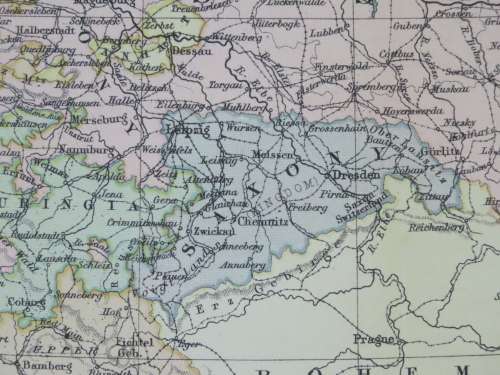 1892 Map of Germany, Excellent condition, Original Chambers Map