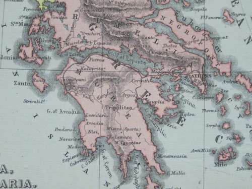 1892 Map of Turkey Greece and Romania, Excellent condition, Original Chambers Map Bulgaria