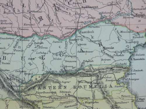 1892 Map of Turkey Greece and Romania, Excellent condition, Original Chambers Map Bulgaria