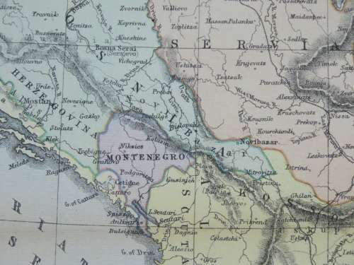 1892 Map of Turkey Greece and Romania, Excellent condition, Original Chambers Map Bulgaria