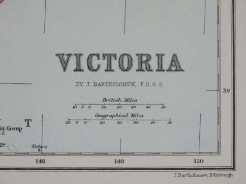 1892 Map of Victoria, Excellent condition, Original Chambers Map Australia