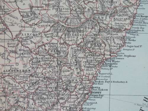 1892 Map of New South Wales, Excellent condition, Original Chambers Map Australia