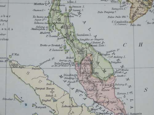 1892 Map of Burma and Siam, Excellent condition, Original Chambers Map