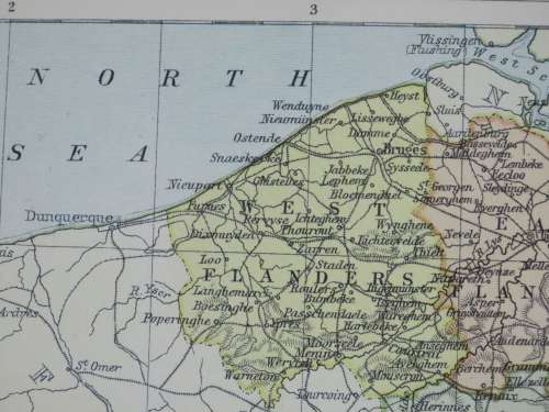 1892 Map of Belgium, Excellent condition, Original Chambers Map
