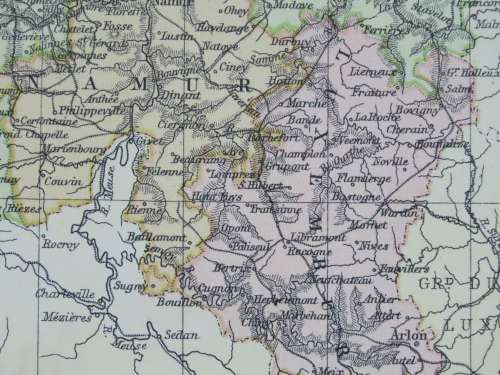 1892 Map of Belgium, Excellent condition, Original Chambers Map