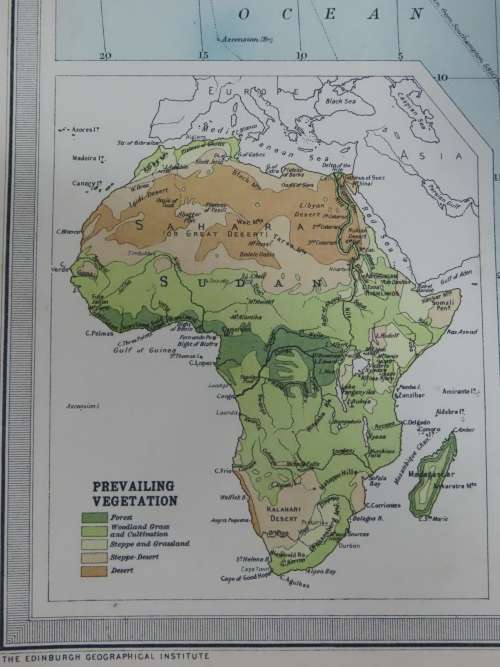 1922 Map of Africa - Political - Excellent Condition, Original Bartholomew Map