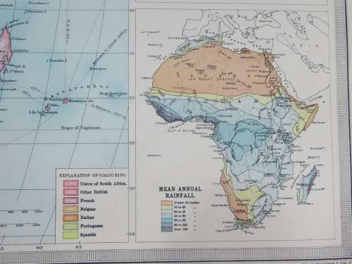 1922 Map of Africa - Political - Excellent Condition, Original Bartholomew Map