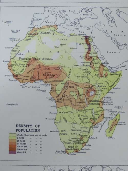 1922 Map of Africa - Political - Excellent Condition, Original Bartholomew Map