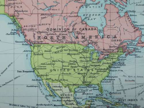 1922 Map of The World - Political - Excellent Condition, Original Bartholomew Map