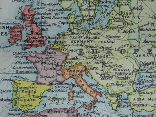 1922 Map of The World - Political - Excellent Condition, Original Bartholomew Map
