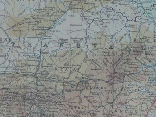 1922 Map of South Africa - Eastern Half - Excellent Condition, Original Bartholomew Map Transvaal