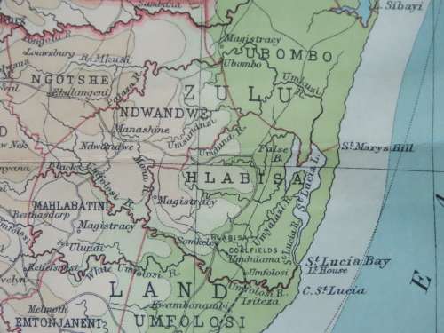 1922 Map of South Africa - Eastern Half - Excellent Condition, Original Bartholomew Map Transvaal