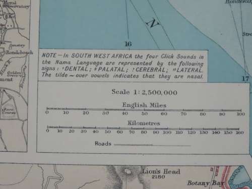 1922 Map of South Africa - Western Half - Excellent Condition, Original Bartholomew Map Cape Town