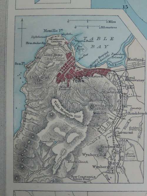 1922 Map of South Africa - Western Half - Excellent Condition, Original Bartholomew Map Cape Town
