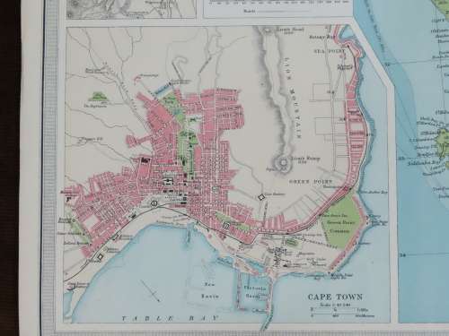 1922 Map of South Africa - Western Half - Excellent Condition, Original Bartholomew Map Cape Town