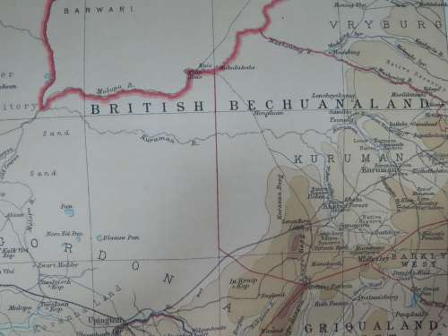 1922 Map of South Africa - Western Half - Excellent Condition, Original Bartholomew Map Cape Town