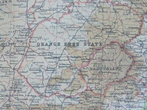 1922 Map of South Africa - Excellent Condition, Original Bartholomew Map