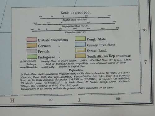 1895 Map of Southern Africa - Excellent Condition, Original Times Map
