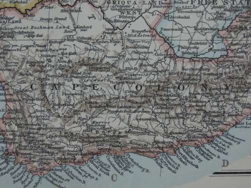 1895 Map of Southern Africa - Excellent Condition, Original Times Map