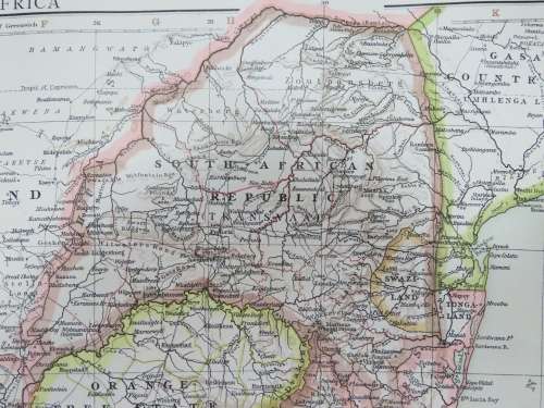 1895 Map South Africa - Excellent Condition, Original Times Map