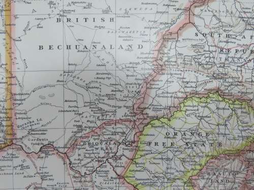 1895 Map South Africa - Excellent Condition, Original Times Map