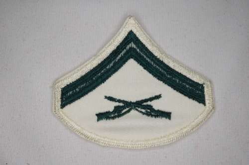 United States Marine Corps LANCE CORPORAL Rank Insignia Patch E3 White