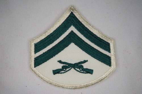 United States Marine Corps CORPORAL Rank Insignia Patch E4 White