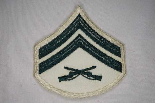 United States Marine Corps CORPORAL Rank Insignia Patch E4 White