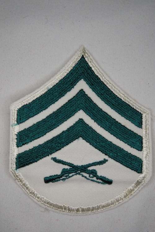 United States Marine Corps Sergeant Rank Insignia Patch E5 White