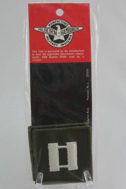 1 Pair United States Military Captain Rank Insignia Patch O3, 2 Patches