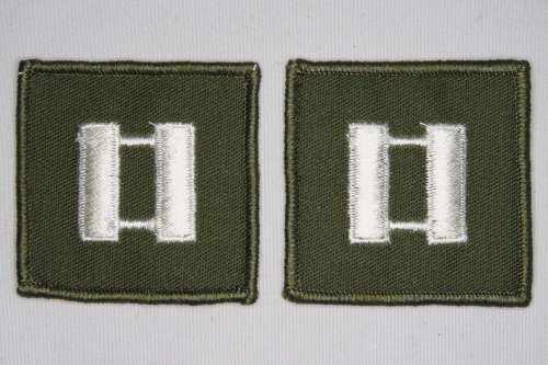 1 Pair United States Military Captain Rank Insignia Patch O3, 2 Patches