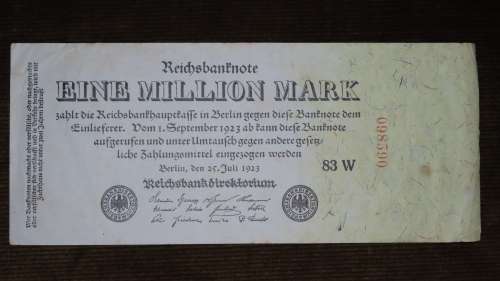 Germany - 1 Million Mark, 1923 , p94 , 6 Digit Serial Number