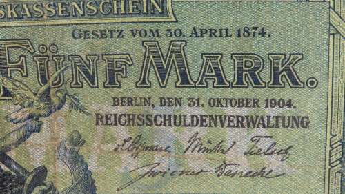 Germany - 5 Mark, 1904 , p8a, 6 Digit Serial Number