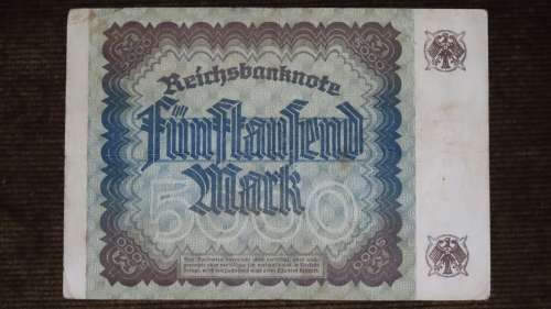 Germany - 5000 Mark, 1922 , p81a , Stars Watermark