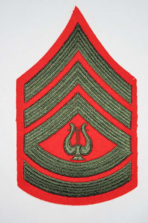United States Marine Corps Gunnery Sergeant Rank Insignia Patch Band Musician